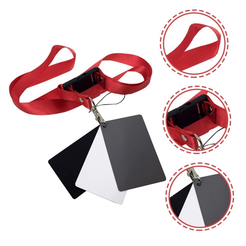 2 Pcs White Balance Card Set For Photography With Neck Strap Accurate Exposure And Color Correction Sliver - Image 4