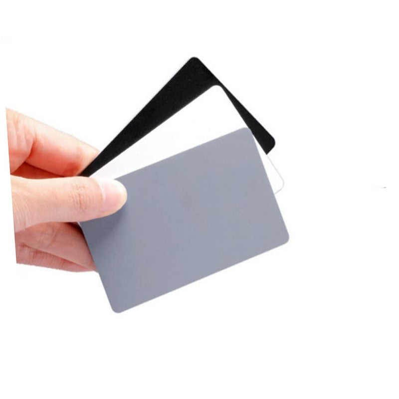 2 Pcs White Balance Card Set For Photography With Neck Strap Accurate Exposure And Color Correction Sliver - Image 3