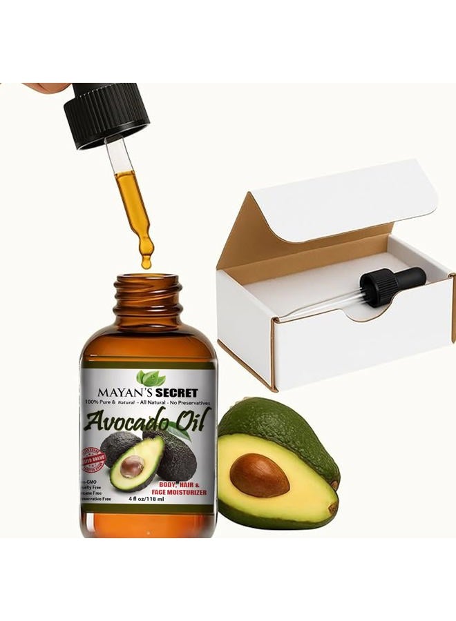 Mayan's Secret Avocado Oil For Hair Skin Nails - Natural Dry Skin Face Moisturizer - Collagen Boosting for Aging Skin Combat Fine Lines and Wrinkles - Dry Scalp Treatment Anti Dandruff Hair Growth Oil - Image 1
