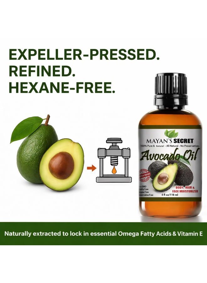 Mayan's Secret Avocado Oil For Hair Skin Nails - Natural Dry Skin Face Moisturizer - Collagen Boosting for Aging Skin Combat Fine Lines and Wrinkles - Dry Scalp Treatment Anti Dandruff Hair Growth Oil - Image 4