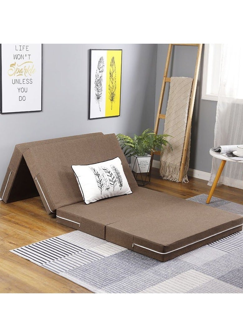 والالا مرتبة إسفنجية سميكة قابلة للطي محمولة بأربعة طيات، سرير قابل للطي، أسرّة للضيوف، سرير محمول، سجادة ضيوف علوية، وسادة نوم، قيلولة على الأرض مع غطاء قابل للتنفس وقابل للغسل - Image 1