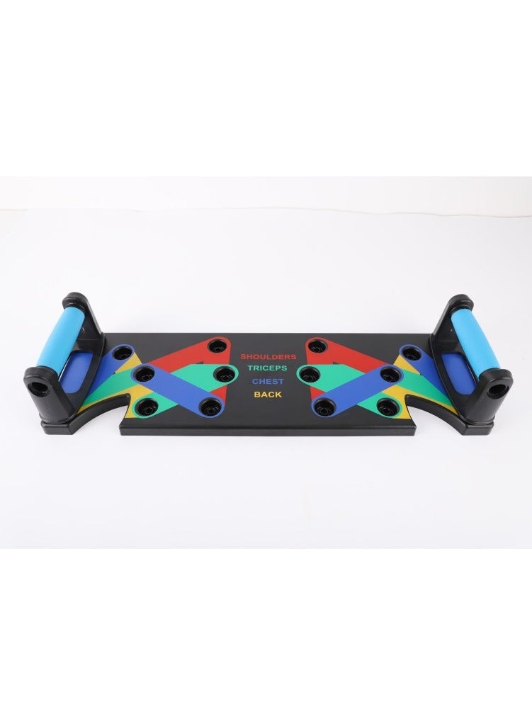 لوحة كووينغ ادفع لأعلى، 16 في 1 معدات تدريب القوة، حامل دفع لأعلى متعدد الوظائف، صالة رياضية منزلية متنقلة قابلة للطي للرجال والنساء، رفع المقابض إلى أعلى للأرض لتعزيز الأسلحة والقلب والظهر - Image 2