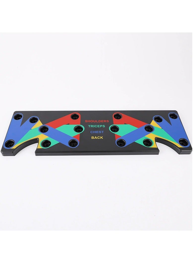 لوحة كووينغ ادفع لأعلى، 16 في 1 معدات تدريب القوة، حامل دفع لأعلى متعدد الوظائف، صالة رياضية منزلية متنقلة قابلة للطي للرجال والنساء، رفع المقابض إلى أعلى للأرض لتعزيز الأسلحة والقلب والظهر - Image 3