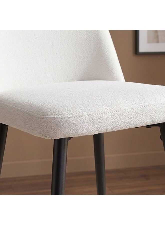 DANUBE HOME Nordland Fabric Bar Chair With Fabric Upholstery | Counter Chair Without Table| Single Seater Modern Design Armless Stool With Footrest Furniture L51xW51xH94cm-Off White/Black - Image 4