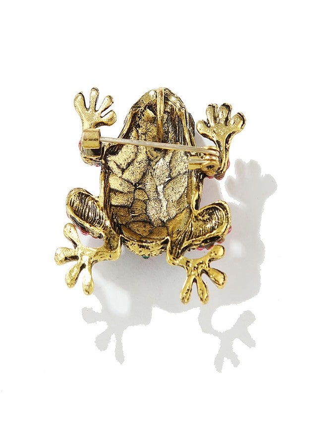 IS4U Vintage Crystal Frog Brooch Multicolored Rhinestone Frog Brooch Cute Metal Colored Diamond Animal Broochs Green Broochs Clothing Bag Hat Dress Jewelry for Men and Women (Pink) - Image 4