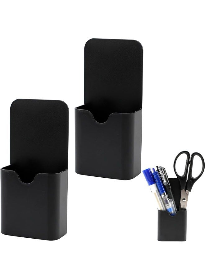 Generic 2 PCS Magnetic Pen Holder, Magnetic Dry Erase Marker Holder, Magnetic Marker Pencil Holder for Fridge, Whiteboard Marker Holder for School, Office, Home, Magnetic Marker Organizer, Black  - Image 1