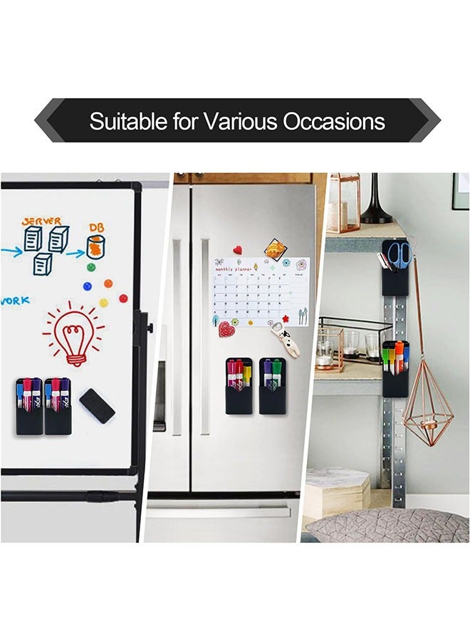 Generic 2 PCS Magnetic Pen Holder, Magnetic Dry Erase Marker Holder, Magnetic Marker Pencil Holder for Fridge, Whiteboard Marker Holder for School, Office, Home, Magnetic Marker Organizer, Black  - Image 5