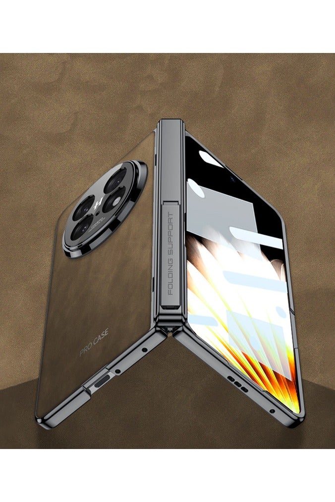 general Leather Case Compatible with OPPO Find N5, Built in Magnetic Attraction and High Definition Tempered Film, Anti Shock and Anti Fall Cover with Hidden Bracket - Image 3