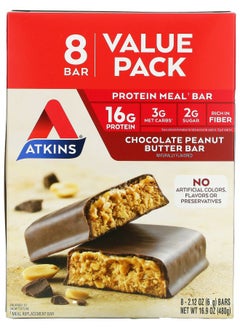 Atkins Protein Meal Bar Chocolate Peanut Butter 8 Bars 2.12 oz (60 g) 