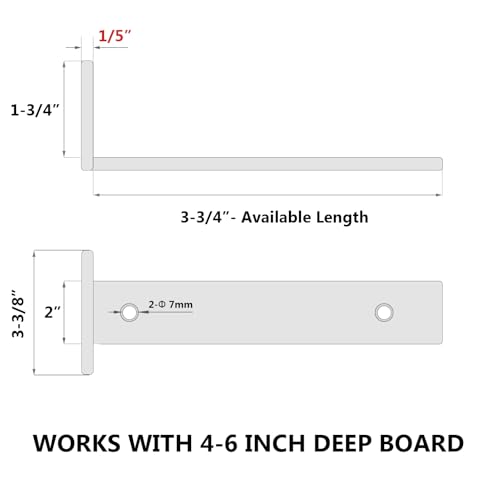 NEODROP 4 Pack 4 Inch Floating Shelf Brackets, Heavy Duty Hidden Wall L-Brackets for Kitchen, Fireplace Mantels, Bookshelves | Floating Shelf Hardware | Black Powder Coated Steel - Image 2