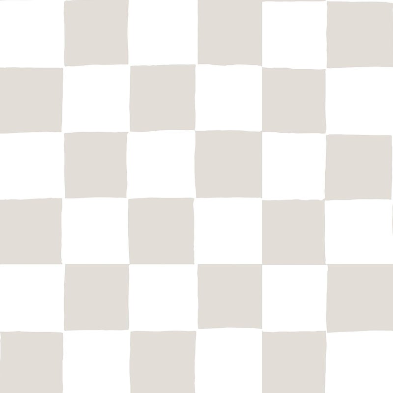 HelloWall Neutral Checkered Wallpaper Peel and Stick Tan White Plaid Wall Paper Beige Cream Gingham Prepasted Cottage Core Wallpaper Removable Contact Paper for Drawers Nursery Kids Bedroom 17.5x80 - Image 1