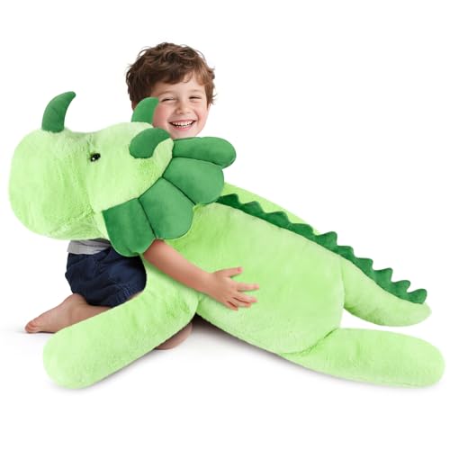 SuzziPals 43 inch Giant Triceratops Plush Lifelike Giant Dinosaur Stuffed Animal for Stress Relief Companion Extra Soft Big Stuffed Animals Jumbo Dinosaur Plush Toys Gifts for Kids Adults - Image 5