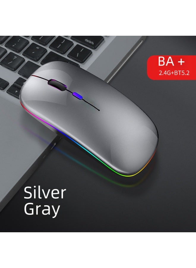 Bluetooth Dual-mode Wireless Mouse Charging Silent Power Display Office Gaming Glowing Mouse For Digital Computer Use-Color:Bluetooth Dual-mode Luminous Enhanced Version-matte Black - Image 5