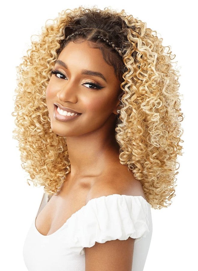 Outre 13x2 Hand Tied Lace Frontal Wig - HALO STITCH BRAID 18" (DR4 Golden Honey Blonde) - Image 5
