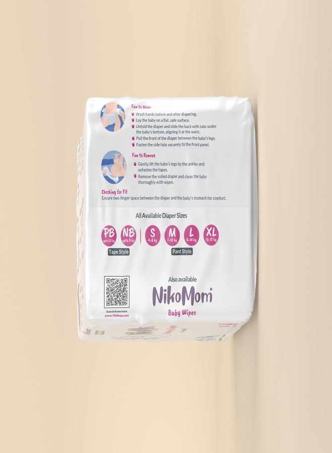 NikoMom Tape Diaper Premie Baby (PB) Upto 150ml storage capacity for Babies Weighing upto 2.5 Kg Pack of 14 Diapers Easy to Wear and Remove Ultra Soft & Dry, Breathable All-Night Protection Value Pack - Image 4