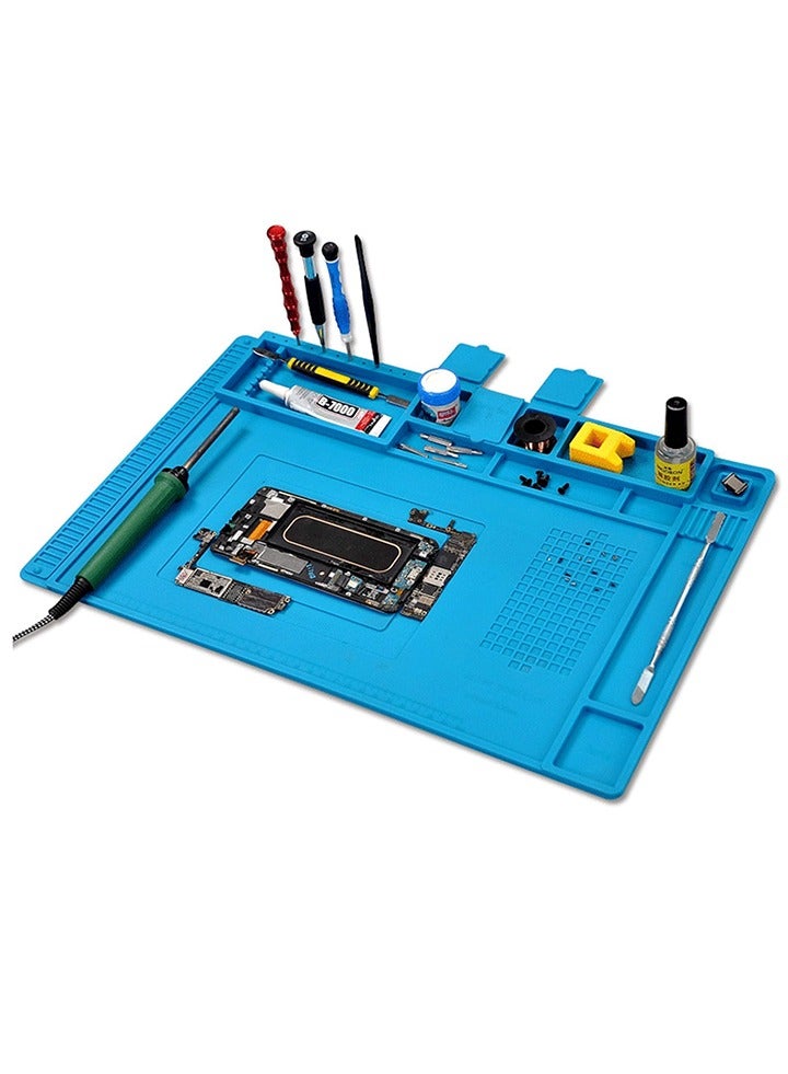 Magnetic Heat Insulation Silicone Pad For BGA Soldering Repair,Large Silicone Mat, Magnetic Soldering Mat, Heat Resistant Workbench Mat for Cell Phone, Laptops, Soldering Iron, Heat Guns,45CM*30CM - Image 1