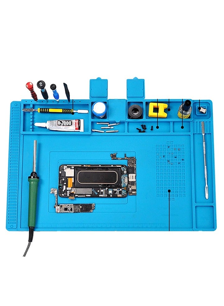 Magnetic Heat Insulation Silicone Pad For BGA Soldering Repair,Large Silicone Mat, Magnetic Soldering Mat, Heat Resistant Workbench Mat for Cell Phone, Laptops, Soldering Iron, Heat Guns,45CM*30CM - Image 2