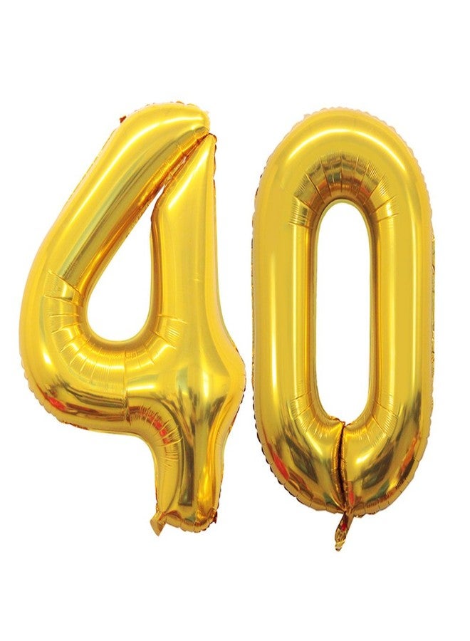 GOER Number 40 Balloons for 40th Birthday Party Decorations,42 Inch Jumbo Foil Helium Balloons for 40th Anniversary (Gold) - Image 2