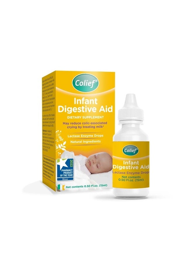 Colief Infant Digestive Aid | Gas Drops for Babies | Natural & Safe Infant Gas Relief | Reduces Baby Colic, Tummy Bloating, Fussing & Crying | 90 Servings | 0.5 Fl Oz (Single Pack) - Image 1