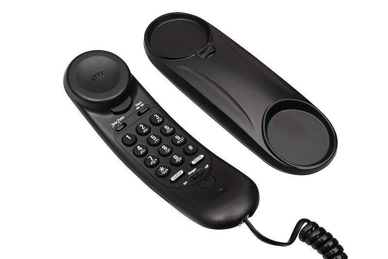 Beetel B26 Slim Corded Landline Phone,Ringer Volume Control,Wall/Desk Mountable,Ringer On/Off Switch,Clear Call Quality,Compact Design,Tone Pulse/Flash/Redial Function (Made in India) (Black)(B26) - Image 1