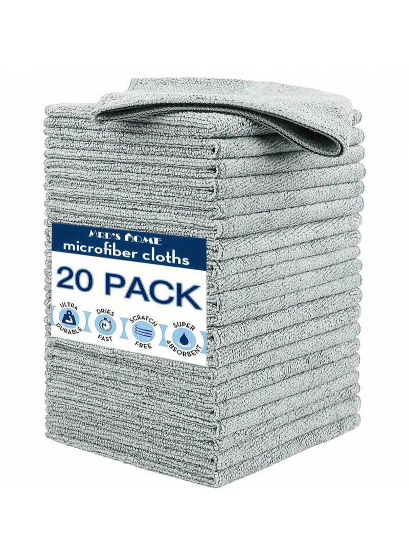 Generic 20 Pack Microfiber Cleaning Towels - Streak Free & Absorbent Towels for Kitchen & Car - Machine Washable Multi-Purpose Cloth for Easily Removes Grease & Stains  - Image 1