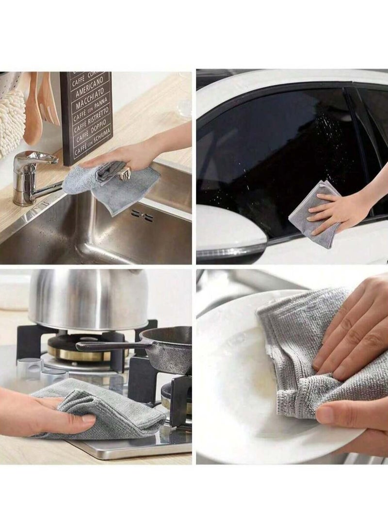 Generic 20 Pack Microfiber Cleaning Towels - Streak Free & Absorbent Towels for Kitchen & Car - Machine Washable Multi-Purpose Cloth for Easily Removes Grease & Stains  - Image 2