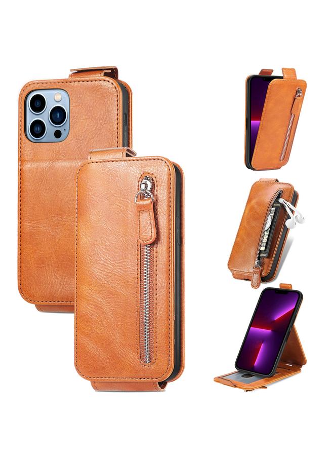 S-TOP Case For iPhone 13 Pro Max Zipper Wallet Vertical Flip Leather Phone Case - Image 1