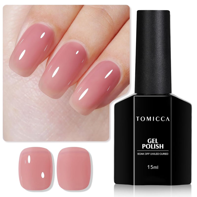 TOMICCA Gel Nail Polish - Jelly Grape Red, Sheer Maroon, UV Translucent Purple - Quick Dry, Long Lasting Neutral Nail Art Manicure