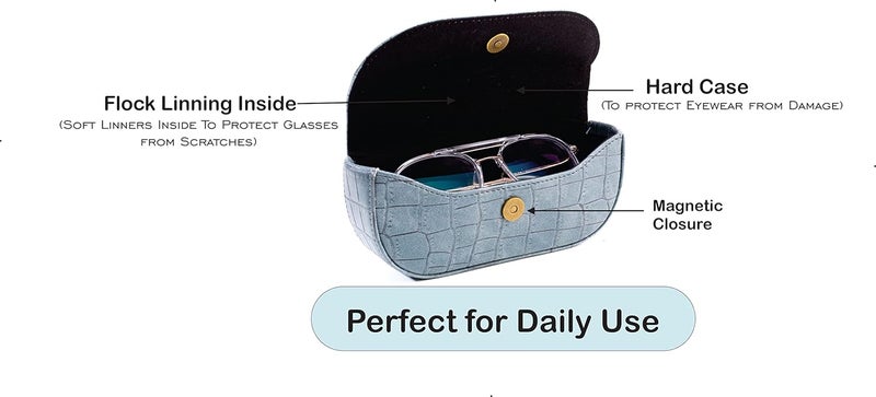 AICA Name & Charm Sunglasses Case (DarkGrey) | Hard Leather Eyewear Cover | Corporate Gifts | Stylish Diwali Gifts for Family & Friends - Image 4