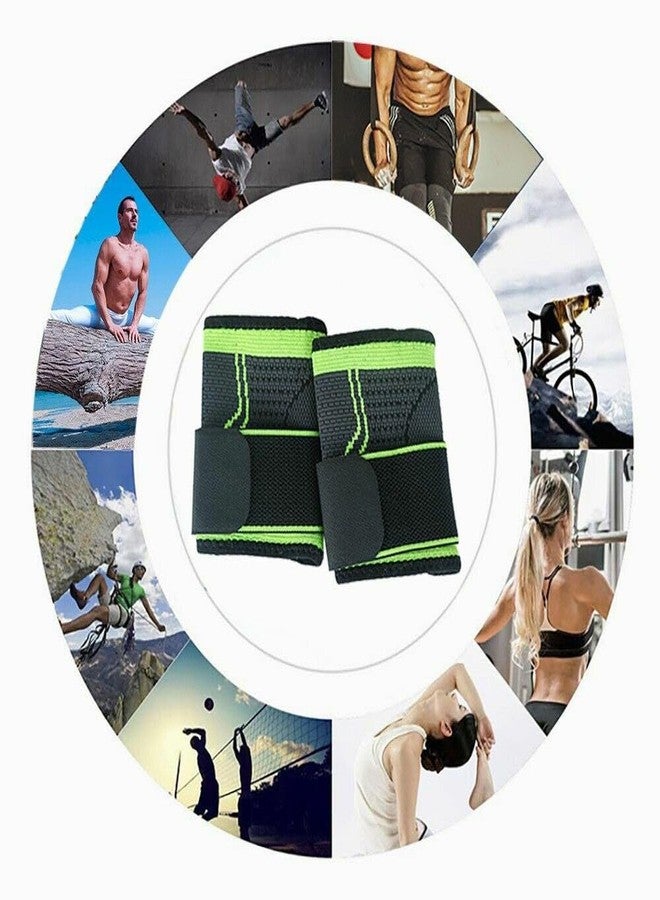 BLUEONE Sports Wrist Support Band, Adjustable Compression Wrap with Thumb Loop, Black and Green, for Gym and Weightlifting - Image 5