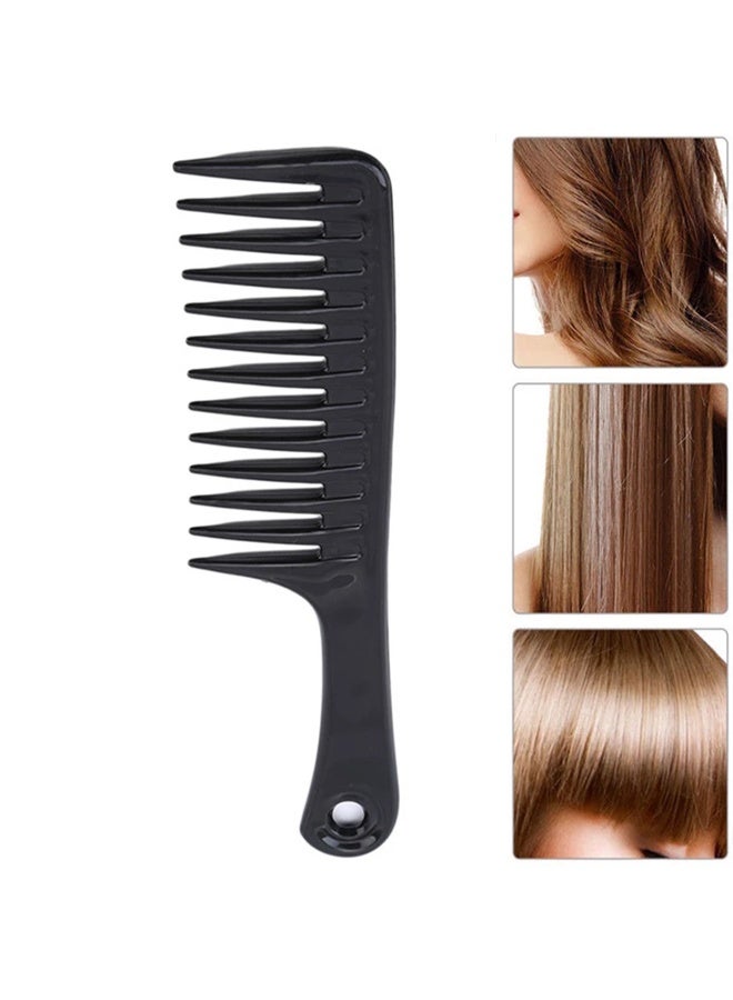 إيكو شاين Wide-Tooth Detangling Combs, Large Handle Design, Large hairs For Men & Women Black, Set of 2 - Image 3