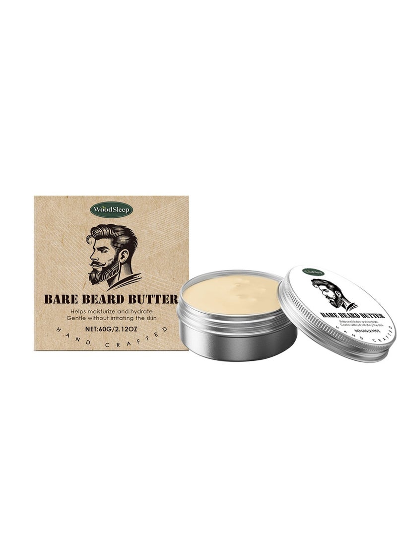 WoodSleep Bare Beard Butter with Beeswax, Argan & Coconut, Styles, Strengthens & Softens Beards  and Mustaches for Men  - Image 1