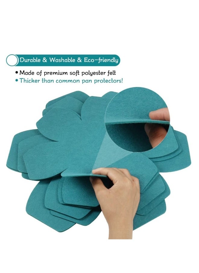 Pot Pan Protectors,KASTWAVE Larger & Thicker Felt Pan Separators Pads, Set of 6 and 3 Different Sizes, Pot Protectors for Stacking and Protecting Your Cookware