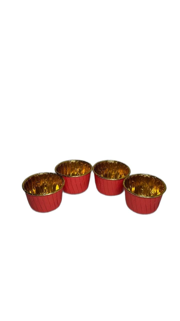 Baekence Baekence Choco Lava Mould Cake Mould Chocolava Baking Mould Red Golden Pack of 400 pcs - Image 4