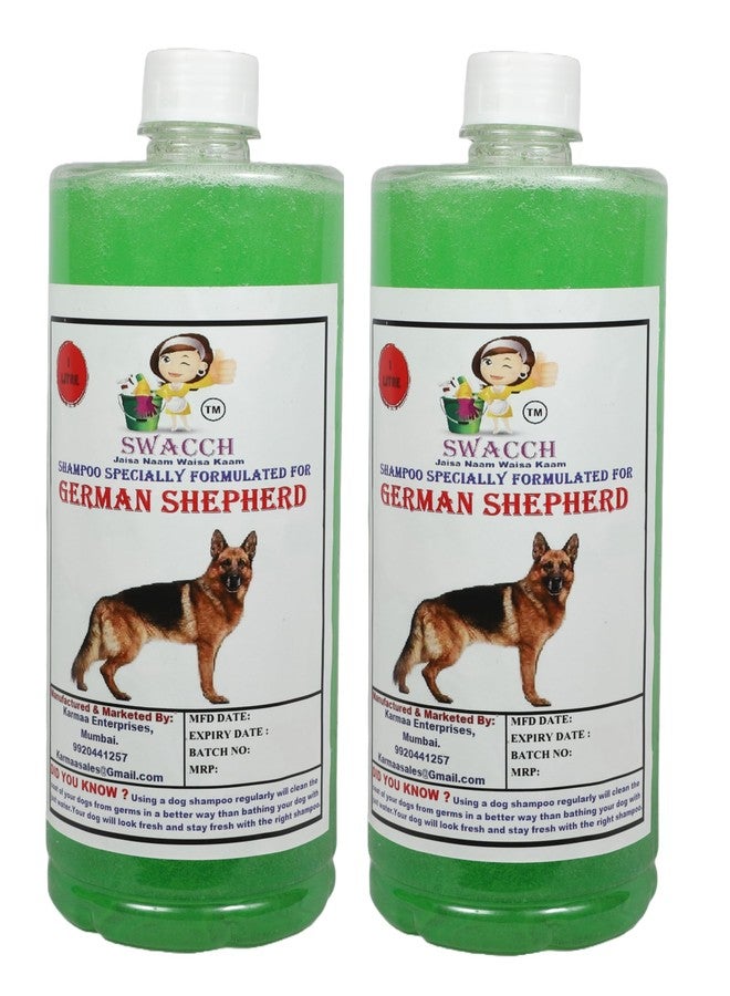 swacch شامبو سواتش، تركيبة خاصة للكلاب الراعية الألمانية (1 لتر) (عبوتان) بخلاصة النيم والصبار - Image 1
