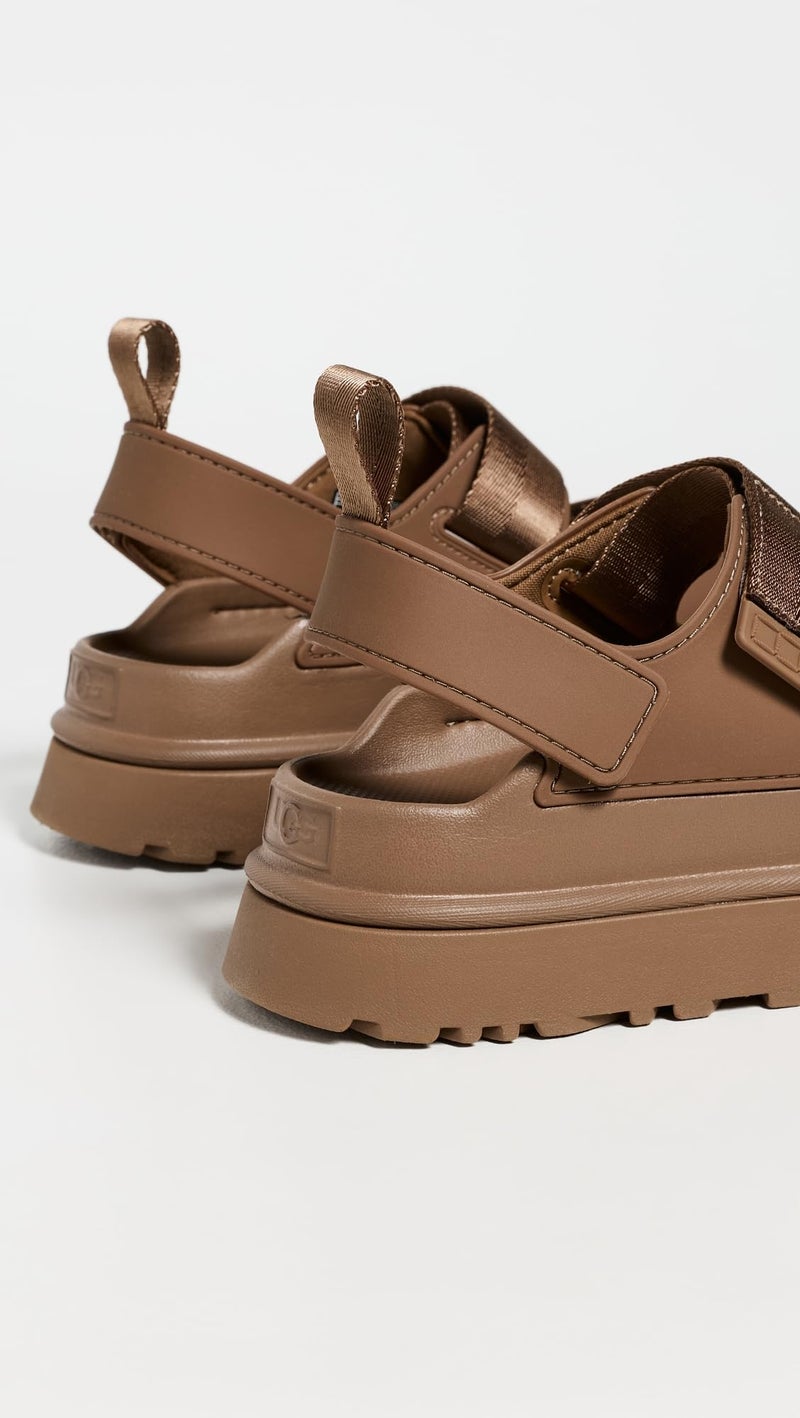 UGG Women's GOLDENGLOW Flat Sandal, Bison Brown, 9 - Image 4