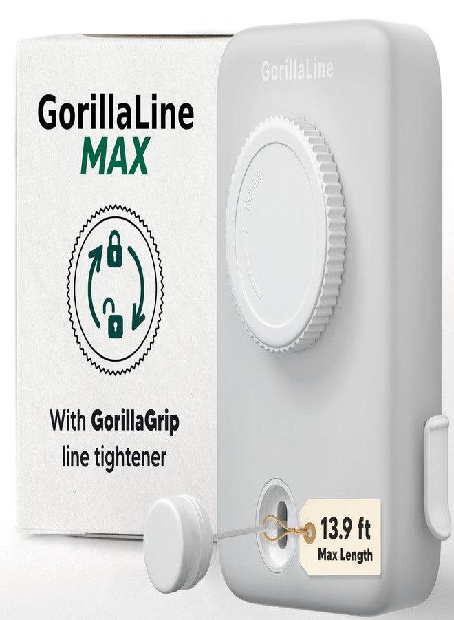 GorillaLine Max - Retractable Clothesline Indoor Outdoor Clothes Line - Heavy Duty Clothes Drying Laundry Line - Wall Mounted Drying Rack - Air Dry Clothing - Max Tighten with GorillaGrip - Image 1