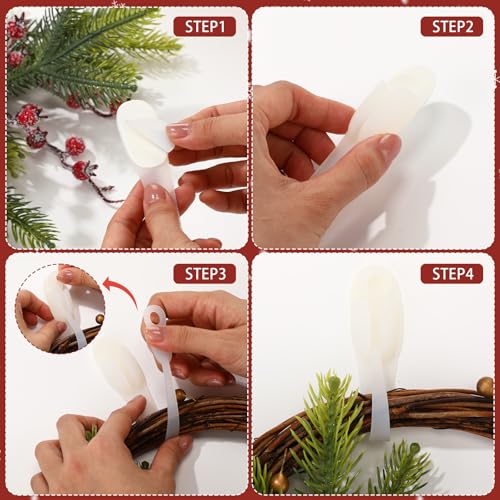 Fiada 12 Pcs Christmas Garland Hanger for Mantle Cord Bundlers Cord Organizer for Appliances, Self Adhesive Kitchen Sticky Silicone Holder Organizer for Christmas Wreath Fireplace(Clear) - Image 4