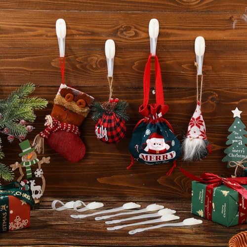 Fiada 12 Pcs Christmas Garland Hanger for Mantle Cord Bundlers Cord Organizer for Appliances, Self Adhesive Kitchen Sticky Silicone Holder Organizer for Christmas Wreath Fireplace(Clear) - Image 2