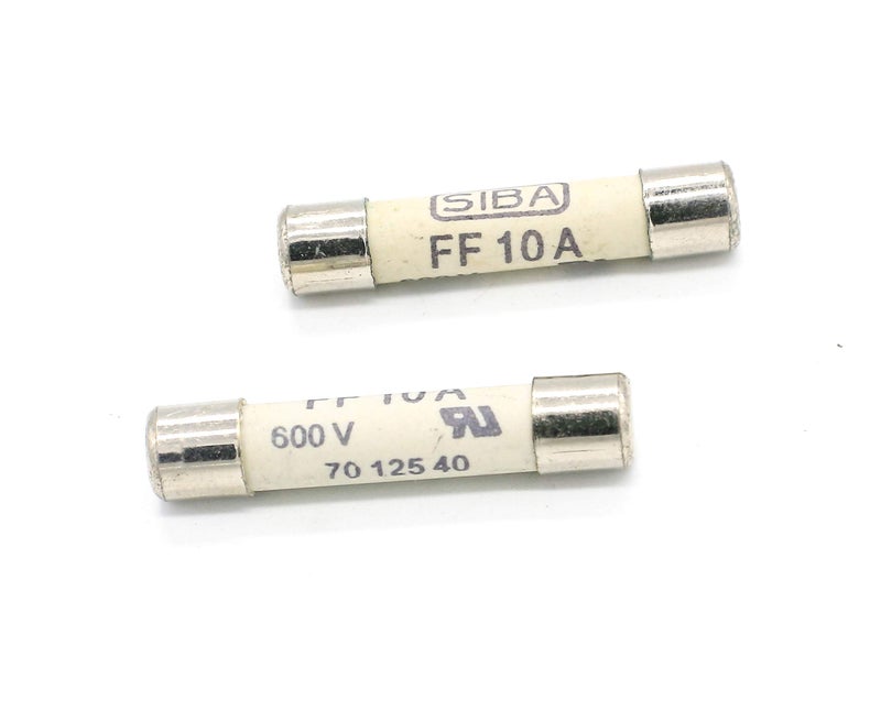 Siba Digital Multi Meter Fuse FF10A 600V Fast Acting Ceramic Fuse 6.3 x 32mm 2 Pack - Image 3