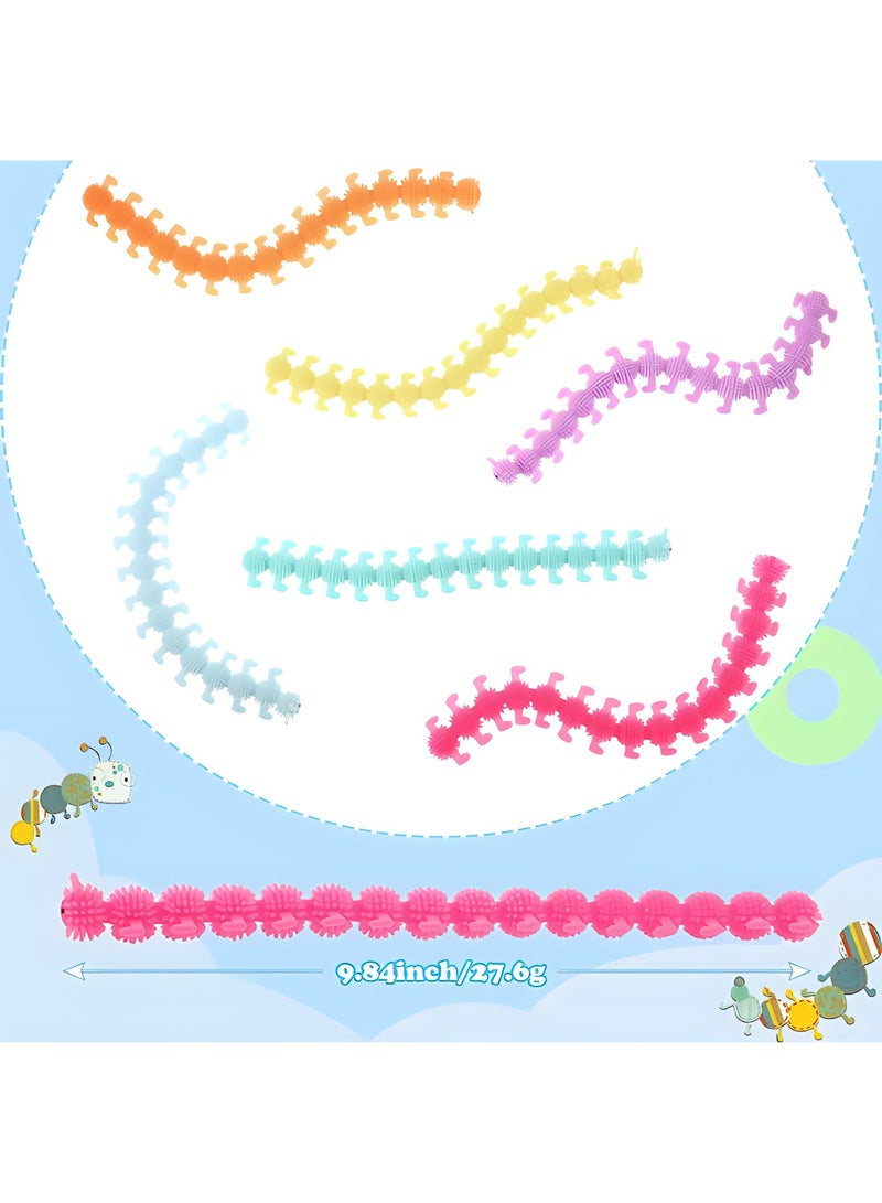 MAGIC VAULT 24 Pcs Fidget Worm Stretchy Strings Toy Caterpillar Worms Fidget Squishy Sensory Toy for Kids and Adults with Anxiety Stress, ADD, ADHD or Autism, Relaxing Toys (Worm, 9.84 Inch) - Image 3