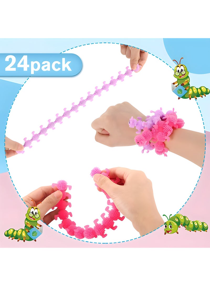 MAGIC VAULT 24 Pcs Fidget Worm Stretchy Strings Toy Caterpillar Worms Fidget Squishy Sensory Toy for Kids and Adults with Anxiety Stress, ADD, ADHD or Autism, Relaxing Toys (Worm, 9.84 Inch) - Image 4