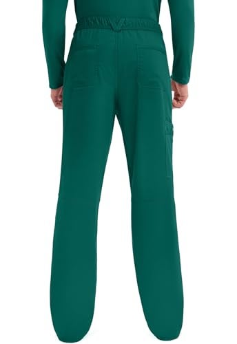 Cherokee Mens Scrub Pants with Cargo Pockets, Two-Way Stretch Modern fit Button Closure with Inside Drawstring Pants - WW140, L, Hunter Green - Image 4