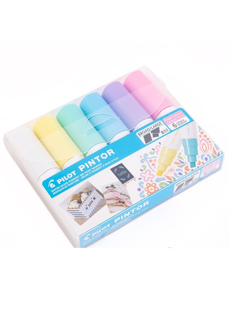 PILOT 6-Piece Pintor Water Based Paint Marker Broad 8.0mm Tip Pastel Colours - Image 4