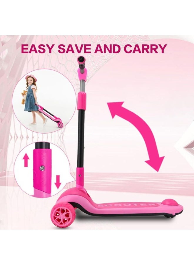 3-Wheel Scooter for Big Kids & Teenagers – Extra Wide Deck, 4-Level Adjustable Handlebar, Foldable Design – LED Flashing PU Wheels – Lean-to-Steer Glider Scooter – Ages 6–18 – Premium Alloy Build – Best Gift for Boys & Girls - Image 3