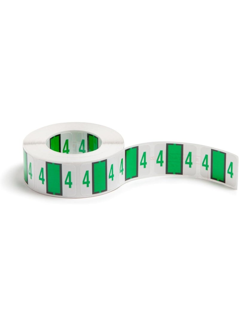 Smead Smead BCCRN Bar-Style Color-Coded Numeric Label, 4, Label Roll, Light Green, 500 Labels per Roll (67374) 