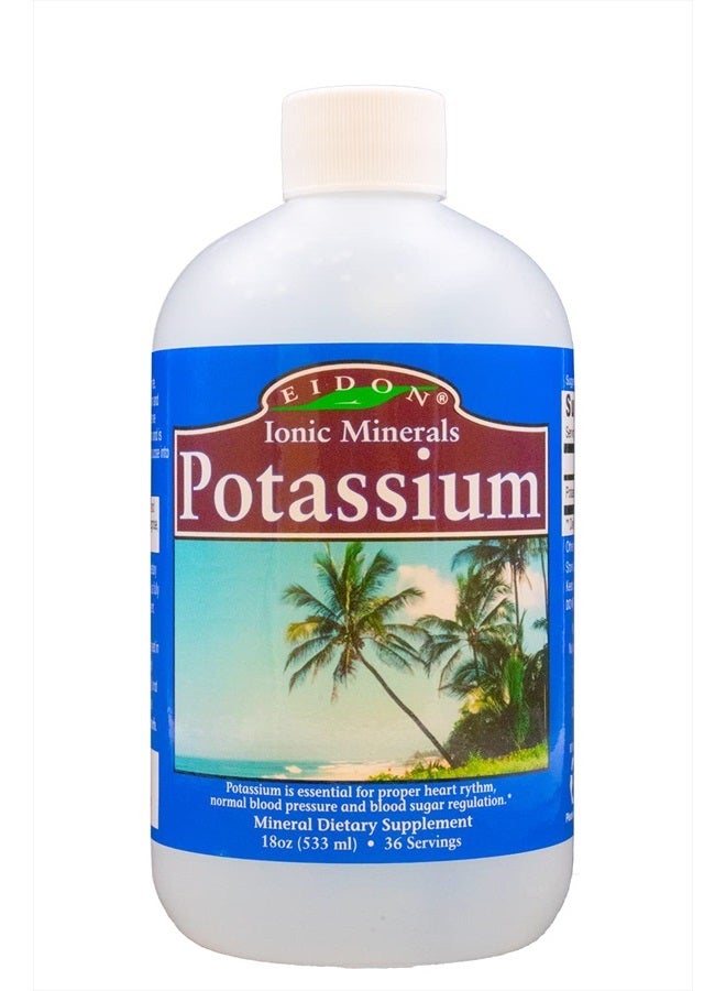 Eidon Ionic Minerals Liquid Potassium Supplement - Potassium Chloride Drops, Essential Electrolyte for Cell Function, Bioavailable Ionic Minerals, All Natural, No-Preservatives or Additives - 18 oz - Image 1