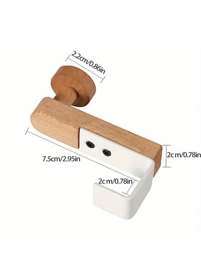 1 PC Iron Wooden Rack Organizer Kitchen Cabinet Hook Towel Clothes Coat Hanger - Image 1