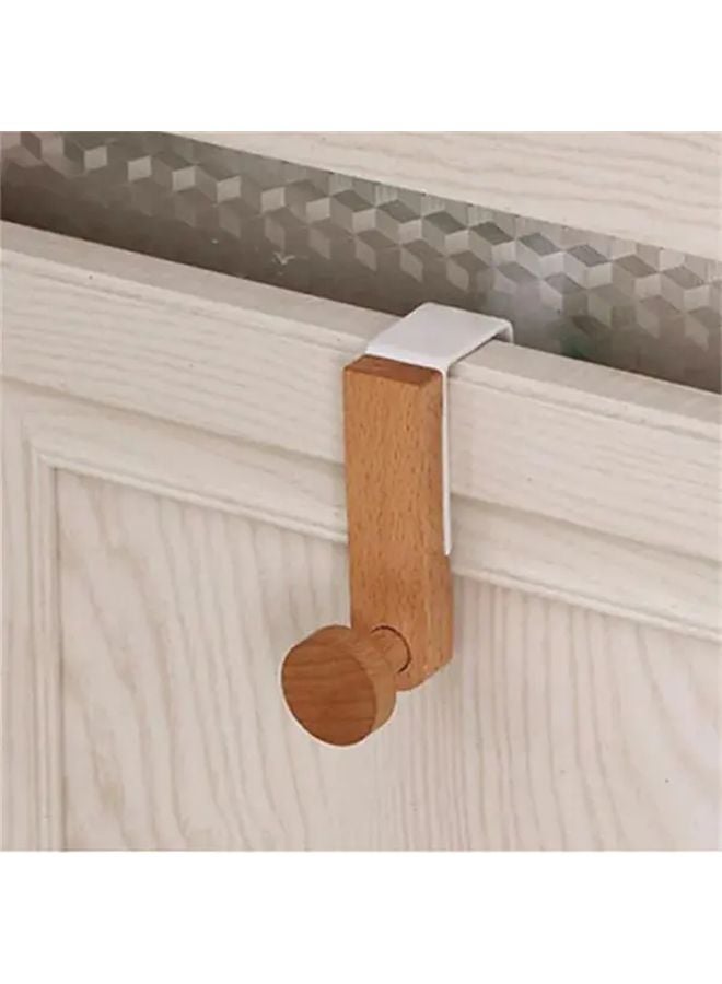 1 PC Iron Wooden Rack Organizer Kitchen Cabinet Hook Towel Clothes Coat Hanger - Image 4