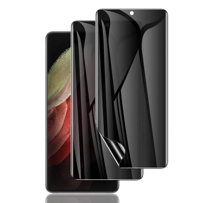 LYWHL 2 Pack for Galaxy S21 Ultra Privacy Screen Protector, Anti-Spy Full Adhesive Coverage Film for Samsung Galaxy S21 Ultra, [Ultrasonic Fingerprint Compatible] Easy Installation - Image 1